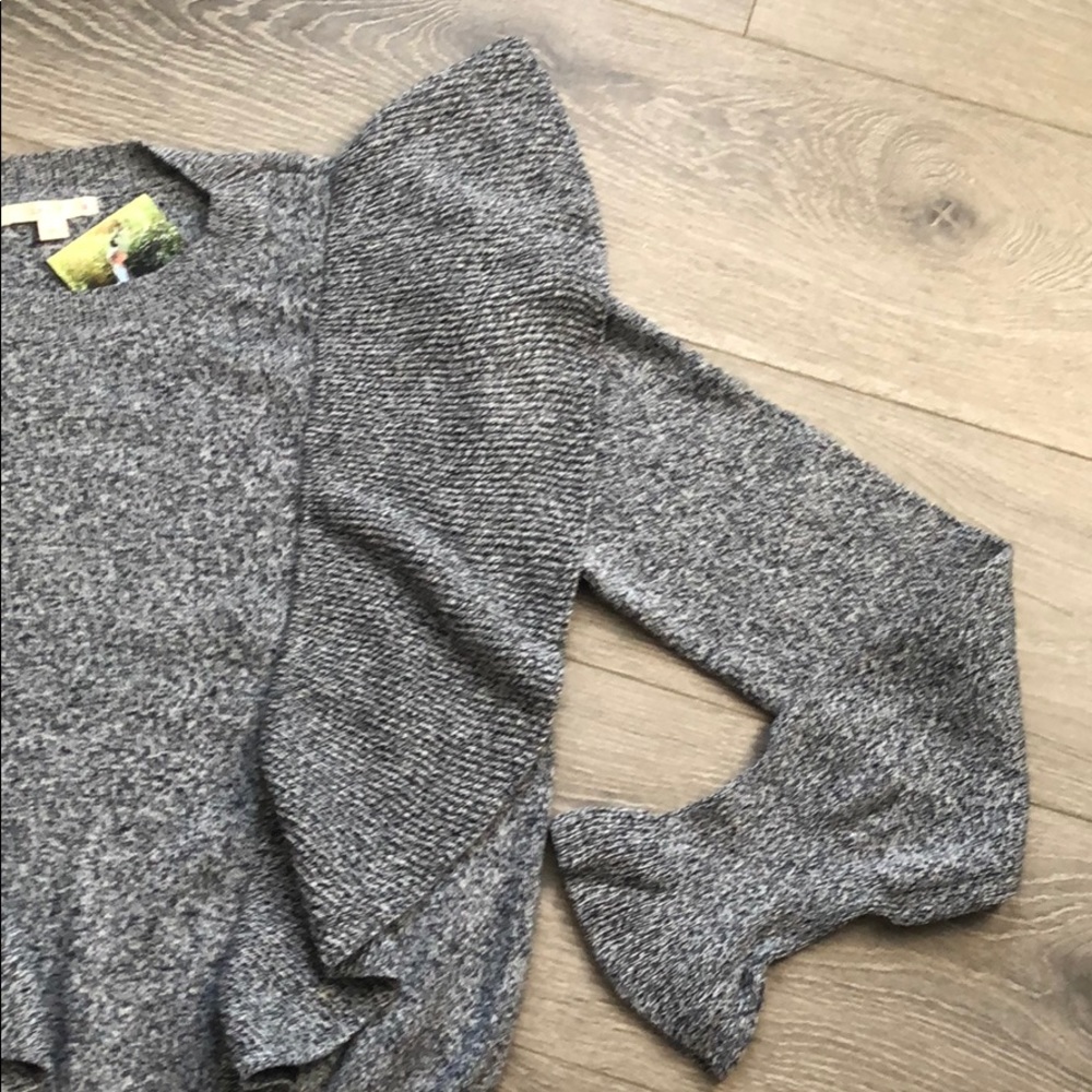 NWT Le Lis Cotton Ruffle Sweater